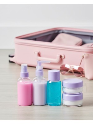 Kuzgun Ticaret 5 Parça Şeffaf Seyahat Kozmetik Seti 30 ml - Lisinya