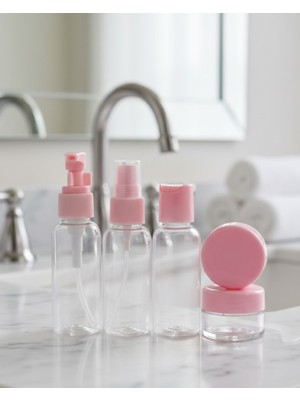 Kuzgun Ticaret Taşınabilir 5’li Seyahat Kozmetik Şişe Seti 30 ml Sızdırmaz - Lisinya