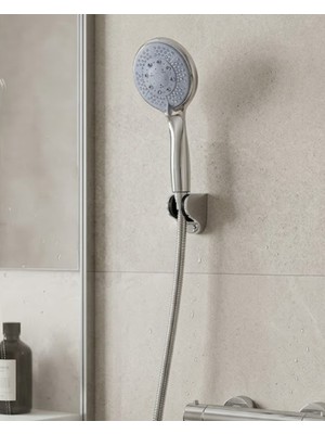 Kuzgun Ticaret Çok Fonksiyonlu 4 Kademeli El Duşu Seti Spiral Hortumlu Banyo Duş Başlığı - Lisinya