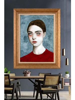 Giyense Altın Çerçeveli Dekoratif Paspartulu Tablo HHJ6627