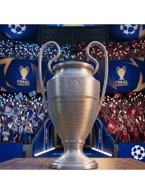 Riva Self Futbol Severlere Özel Şampiyonlar Ligi Kupası Dekoratif Obje - Gümüş Renk Koleksiyonluk