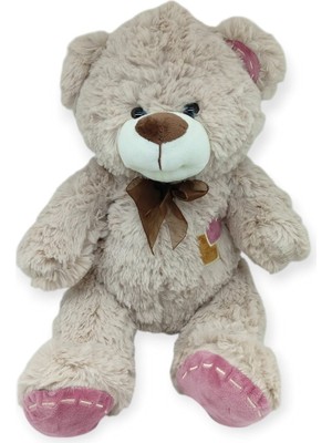 Kuzgun Ticaret Peluş Papyonlu Ayıcık 40 cm - Kahverengi (Lisinya)