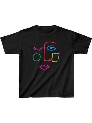 Hobilinka Unisex Çocuk Baskılı T-Shirt - Siyah