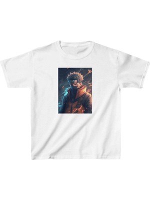 Hobilinka Unisex Çocuk Baskılı T-Shirt - Beyaz