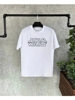 Hobilinka Unisex Bisiklet Yaka Kısa Kol Baskılı Çocuk T-Shirt - Beyaz