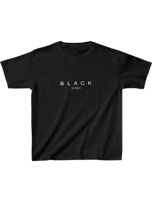 Hobilinka Unisex Çocuk Baskılı T-Shirt - Siyah