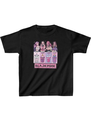 Hobilinka Unisex Çocuk Baskılı T-Shirt - Siyah