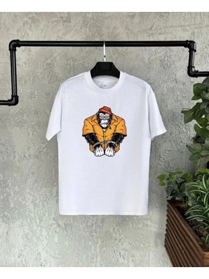 Hobilinka Unisex Çocuk Baskılı T-Shirt - Beyaz