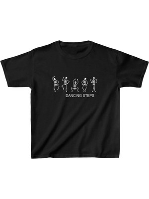 Hobilinka Unisex Çocuk Baskılı T-Shirt - Siyah