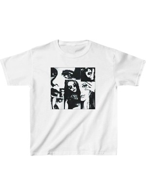 Hobilinka Unisex Çocuk Baskılı T-Shirt - Beyaz