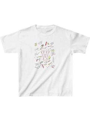 Hobilinka Unisex Çocuk Baskılı T-Shirt - Beyaz