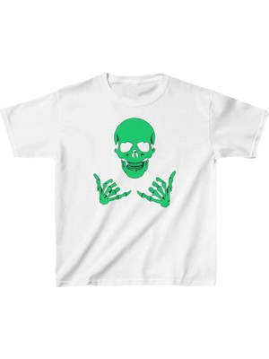 Hobilinka Unisex Çocuk Baskılı T-Shirt - Beyaz