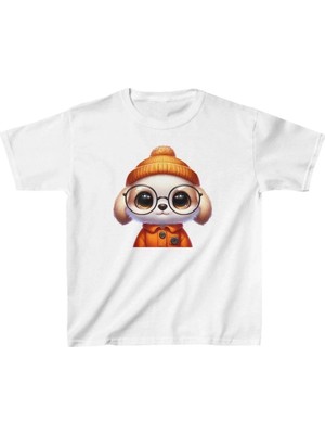 Hobilinka Unisex Çocuk Baskılı T-Shirt - Beyaz