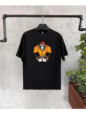 Hobilinka Unisex Çocuk Baskılı T-Shirt - Siyah