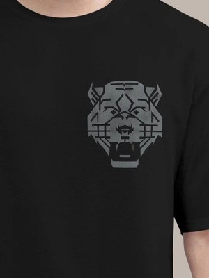 Hobilinka Erkek Baskılı Oversize Kısa Kol  T-Shirt - Siyah