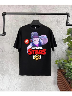 Hobilinka Unisex Bisiklet Yaka Kısa Kol Baskılı Çocuk T-Shirt - Siyah