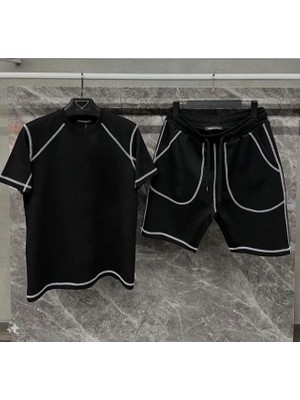 Hobilinka Unisex Karoyaka Dikişli Şortlu Takım - Siyah