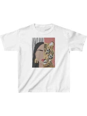 Hobilinka Unisex Çocuk Baskılı T-Shirt - Beyaz