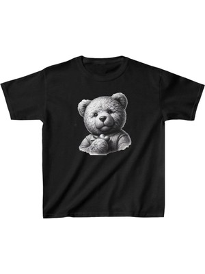 Hobilinka Unisex Çocuk Baskılı T-Shirt - Siyah