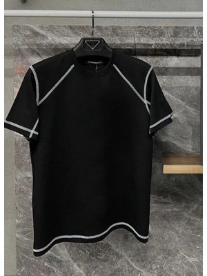 Hobilinka Unisex Karoyaka Dikişli Oversize T-Shirt - Siyah