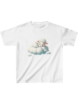 Hobilinka Unisex Çocuk Baskılı T-Shirt - Beyaz