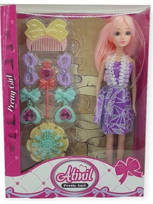 Kuzgun Ticaret Prenses Bebek Makyaj Seti - Mor (Lisinya)