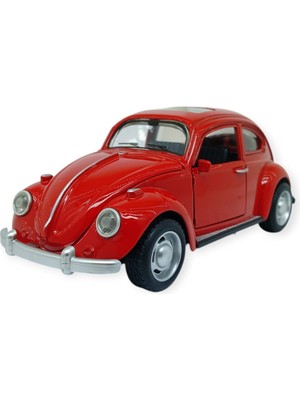 Kuzgun Ticaret Sesli Işıklı Vosvos Araba 15 cm - 32111D - Kırmızı (Lisinya)