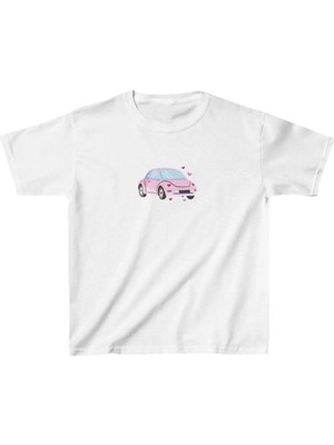 Hobilinka Unisex Çocuk Baskılı T-Shirt - Beyaz