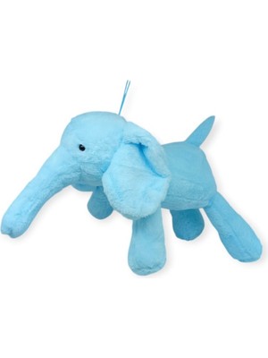 Kuzgun Ticaret Peluş Sevimli Hayvanlar 65 cm Uyku Arkadaşım Fil - Mavi (Lisinya)