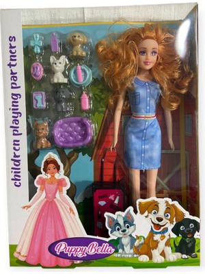 Kuzgun Ticaret KMB-927 - Mini Köpek Bakım Seti Aksesuarlı Bebek (Lisinya)