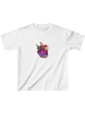 Hobilinka Unisex Çocuk Baskılı T-Shirt - Beyaz