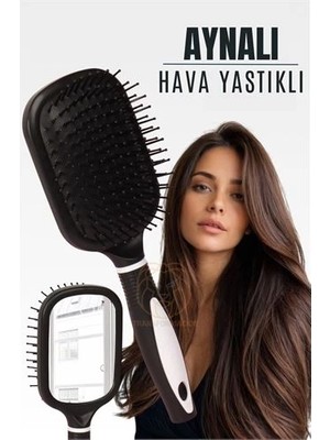 Kuzgun Ticaret Aynalı Tarak Hava Yastıklı Ergonomik Tarak ( Lisinya )