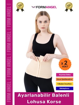 Carlburn #korse Doğum Sonrası Ayarlanabilir Balenli Ayarlanabilir Lohusa Hamile Toparlayıcı Bel Korse- 2 Adet