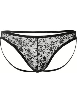 İlk El Grup Ieg™ Seksi Dantelli Arkası Açık Seksi Siyah Erkek Külot