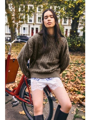 Allbucks Bershka, Saç Örgü Desen Kazak ABBRS3795