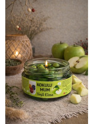 Home Yeşil Mandalina Aromalı Kokulu Mum | Cam Kavanoz Dekoratif Mum