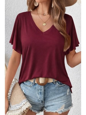 Hyem Kadın Kısa Kollu Viskon Bluz