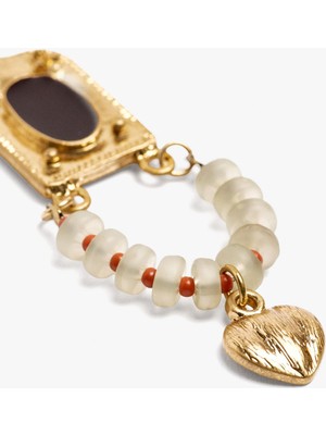 Parfois Cam Boncuklu Resin Uzun Küpe