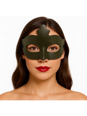 Kuzgun Ticaret Haki Yeşil Renk Masquerade Kostüm Partisi Venedik Balo Maskesi