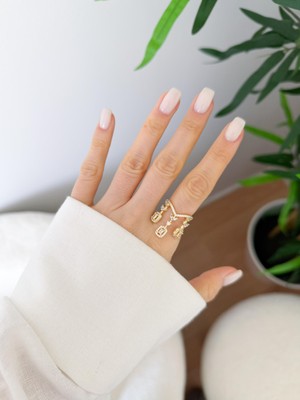 Venüs Design Çelik 3 Taşlı Yüzük (Ayarlanabilirdir)