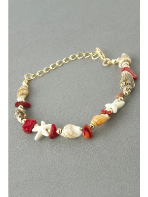 Bijuteri Net Deniz Kabuğu Kırık Doğaltaş Bileklik