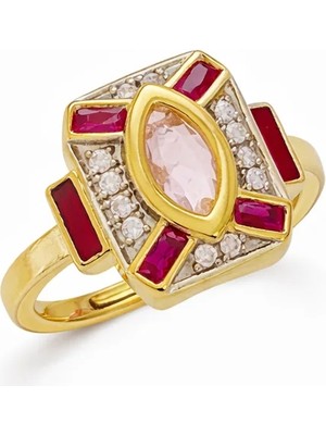 Venüs Design Çelik Pembe Taşlı Yüzük (Ayarlanabilirdir)