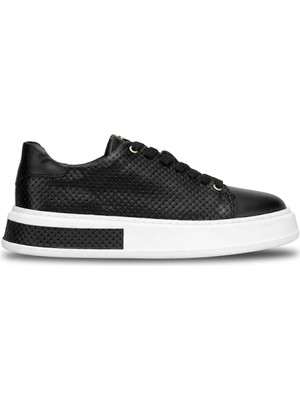 John Richardo 24408 Erkek Hakiki Deri Klasik Sneaker Siyah
