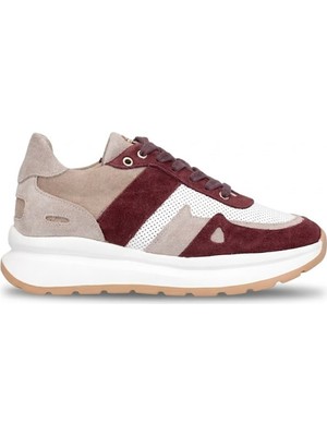 John Richardo 1248 Kadın Hakiki Deri Klasik Sneaker Bordo