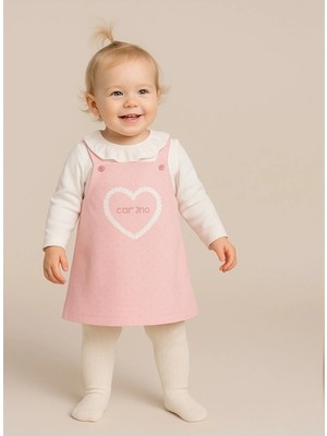 VİTASTORETR Pembe Salopet Elbise Üçlü Takım