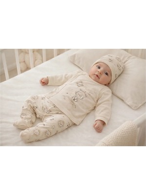 VİTASTORETR Uzay Desen Patikli Üçlü Bebek Takımı