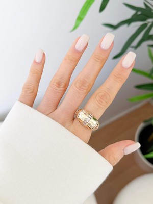 Venüs Design Çelik Taşlı Bombeli Yüzük (Ayarlanabilirdir)