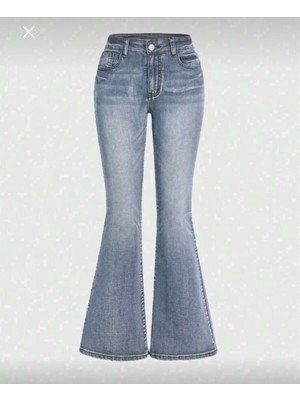 Butik Full Likralı Ispanyol Paça Jean Pantolon