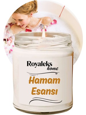 MidasTech Doğal Özel Seri Kokulu Dekoratif Kavanoz Mum 210 cc - Hamam Esansı - Ryl Nemere