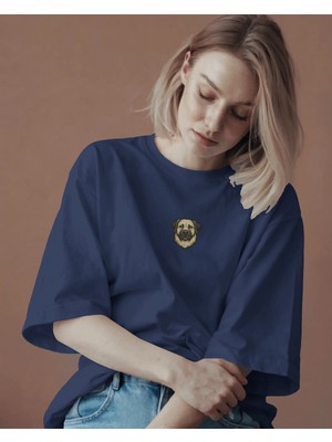 Muhtar Store Anadolu Çoban Köpeği Baskılı Kadın Oversize Tişört – Minimal Kangal Tasarım